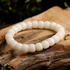 1088mm10mm Original Design Natural White Bodhi Root Pärlor Strands Lotus Armband för kvinnor Meditation Balancing SMEMELLER GIFT7338166