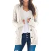 Maglioni lunghi da donna Maglione cardigan con tasca frontale aperta casual Maglione a maniche lunghe con bottoni in maglia