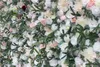 Aangepaste 3D-effecten Mix Plant Bloem Wandmatten Kunstmatige Florals Rose Panel voor Yoga Shop Decoration1