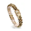New Fashion 6 8 10 12 14 16 18mm 316L Stainless Steel Miami Curb Cuban Link Chain Gold Color Bracelet Mens Jewelry Wristband242d