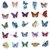 50 sztuk Dużo Wszystkie rodzaje Naklejki Motyl Piękny motyl Doodle Naklejki Wodoodporna Notebook Notebook Notebook Naklejki Ścienne Home Decoration M069