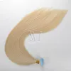 European Russian VMAE Blonde #613 #1b nature color 18 to 24 Inch 100g Double Drawn Straight Virgin Raw Human Hair Extension Tape in