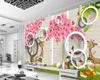 Romântico floral 3d papel de parede begonia flor romântica flor de pêssego 3d personalizado pintura sala de estar quarto wallcovering hd wallpaper