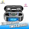 F9 Беспроводные наушники TWS Bluetooth V5.0 Earbuds Водонепроницаемые гарнитуры с зарядным устройством 2000 мАч для Samsung Note20 Ultra Izeso