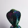 Pretty Rainbow Color Glass Cobra Bong Pyrex Thick Glass Bong Filter Smoking 5.2 inch With Down Stem Handle Bowl Water pipe