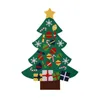 Decorações de natal 2021 ano porta parede pendurado decoração de natal crianças diy árvore de feltro com ornamentos crianças presentes2685