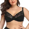 Beauwear Floral Bra Plus Damskie pełne pokrycie Koronki Underwire Koronki bez bielizny stanika dla kobiety 40DD-50DDD289D