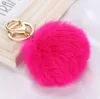 500 pz Pelliccia di Coniglio Palla Portachiavi 8 cm Morbido Bella Oro Metallo Portachiavi Palla Pom Poms Peluche Portachiavi Auto Portachiavi Borsa Anelli Regalo DHL SN1403