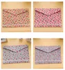 Carino stile coreano fiorellini in tessuto A4 cartella di file borsa per documenti borsa per ufficio scuola borsa portaoggetti vintage borse con bottoni retrò