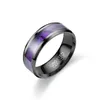 Anneaux en acier inoxydable Band Men ring Classic noir Couple anneaux mode hip hop bijoux amant cadeau volonté et sable