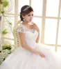 Bridal Beaded Sequin Crystal Lace Wedding Dress Weeding Tulle Cap Sleeve Long Wedding Ball Gown Vestidos De Novia