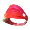 Katoen Tie-Dye Hoofdband Met Button Houd Oor van Pijn Sports Haarband Dames Gym Outdoor Haar Wrap Elastische Haaraccessoires