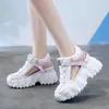 Sandalias de verano para mujer, sandalias de plataforma con cuña, zapatos de tacón alto, zapatillas informales de cuero a la moda con hebilla para mujer, deporte para mujer