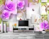 3D обои спальня романтические цветочные 3d обои 3d квадратная роза мечта телевизор фона стеновые розовые обои
