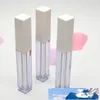 4ml DIY Square Clear Travel Portable Lip Gloss Tubes Tom Makeup Flytande läppstift Batom Lip Balm Förpackning Containrar 20st