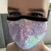 Masques de visage de mode de couleur scintillante masque de paillettes éblouissantes masques de protection solaire en coton PM2.5 minces masques de designer colorés et respirants