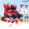 Встроенные роликовые коньки мальчика девочка Flash Shoes Wheels Skatesinline Дети регулируемые патины1