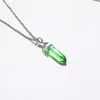 Cheap Glass Bullet shape Hexagonal prism Necklace Jewelry for Women Men MKI