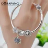 Dorapang 2017 Ny sommar 925 Sterling Silver Charm Pärlor Passar Europeiska Women Armband Bangles Satser av kedjor Gift DIY smycken