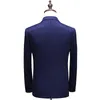 Men's Suits & Blazers Navy Blue Wedding Suit For Men Three Piece Double Breasted Stripe 5XL Plus Size Office Mens Formal Dress TZ0331