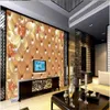 modern wallpaper for living room Transparent flower soft package modern minimalist TV background wall gold wallpapers