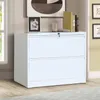 US Stock Lateral File Cabinet 2-Drawer with Lock and Key Storage Cabinet White WF192114KAA