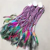 30PCs Bohemian Style Peacock Feather Headband Ladies Fashion Hippie Etnisk stil Huvudbonad Hårtillbehör