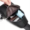 Merk Heren Messenger Bag Lederen Borst Zakken Mannen Crossbody Tas Zakelijke Schoudertassen Toevallige Mannelijke Borst Pakken USB Charge272i