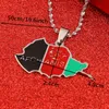 Collane con ciondolo mappa Afghanistan smaltato in acciaio inossidabile Catena color argento Jewelry2559