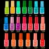 20 Doces Cores Fluorescentes Neon Luminous Gel Nail Polonês Para Brilho em Verniz de Prego Escuro Manicure Manicure Bar Festa Luminosa Esmalte