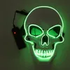 Halloween Light Up Maska Cosplay LED Straszny Śmierć Czaszka Twarzy Maska El Wire Neon Fluorescencyjny Festiwal Party Maska Dekoracja DDA435