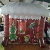 4x4m kersthuis opblaasbare Xmas santa grotto met volledig digitaal printen van ace air art