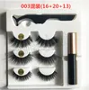 Hele 3 paar natuurlijke magnetische wimpers 3D-magneetwimpers Magnetische vloeibare eyeliner Magnetische valse wimpers en pincetset Nee 5743676