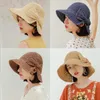 2020 nieuwe zomer mode boog vrouwen stro hoed dame zomer zon hoed vizier cap emmer cap strand outdoor meisje anti-uv reizen