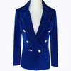 2020 Autumn Velvet Blazer Formal Work Small Suit Jacket Women Slim Long Sleeve Ladies Blazers Feminino Women Gold Button M140