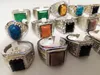 Fashion Resin Silver Plated Finger Rings For Men Whole Jewelry Bulk Packs Jewelry Charm Ring 25pcs lot285f2867591