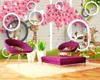 Romantik Çiçek 3D Duvar Kağıdı Begonya Çiçek Romantik Şeftali Çiçeği 3D Kişiselleştirilmiş Boyama Oturma Odası Yatak Odası Wallcovering HD Duvar Kağıdı