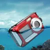 Waterdichte Digitale Camera Onderwater Camera Video Recorder Selfie Dual Sn DV-opnamecamera (rood)