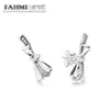 Fahmi 100% Sterling Silver 1: 1 Glamour 297234CZ Brilliant Bow Kolczyk Oryginalne Kobiety Wedding Moda Biżuteria 2018 Prezent