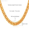 Grossist-guldkedja halsband män 18K stämpel 18K äkta guldpläterad 6MM 55CM 22" Halsband Classic Curb kubansk kedja Hip Hop män smycken