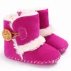 Dziecko Ciepłe buty zimowe Gumowe Buty Niepoślizgowe Kostki Do Noworodka Toddler Pluszowe Kolor Solid Snowfield Botki Nowy Rok Odzież