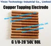 (5pcs) BSP G1 / 8-28 * 50L * 80L Eletrodo de linha de cobre (linha L = 50mm). G 1/8 British Standard Tubulação Toque Eletrodo BSPP 55 graus tipo paralelo