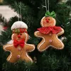 1pc Decorazioni per l'albero di Natale Gingerbread Man Ornament Piccola bambola di peluche Ciondolo appeso Regalo per bambini Capodanno Decorazioni per la casa di Natale