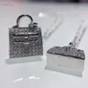 ダイヤモンドネックレス付きの新しいバッグダイヤモンド付き女性鎖骨チェーンシンプルネットレッドオールマッチスターリングシルバージュエリー8831270