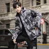 Mens Camouflage Tooling Down Jackor Fashion Koreansk version Cardigan Zipper Knapp Slim Hooded Ytterkläder Designer Man Varma Casual Coats