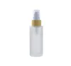 50ml frostat klar glasflaska med bambu lock keps frostat parfymflaska bambu spray kosmetiska flaskor glasflaskor med bambu