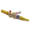 Crystal Smoking Pipe Portable Hookah Tips Hanging Bead Blunt Holders s Metal Smoke Shisha Detachable 115mm KKA8029