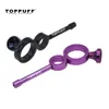 Toppuff Pipa in alluminio a forma di due cerchi Pipa da fumo portatile in metallo Pipa da tabacco creativa con accessori per fumatori a forma di diamante