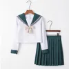 High quality School Student JK Uniform Korean Preppy Sailor apparel Women Girls Anime dress Student Uniforms British Style cosplay Costume