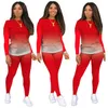 Casual Desportivo Mulheres Two Piece Set Treino manga comprida camisola Tops Jogger Sweatpant Suit Outfit roupas de grife set001